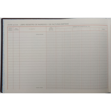 LLIBRE COMPTABILITAT Nº 87 INGRESOS FACTURAS EMITIDAS (300x210mm