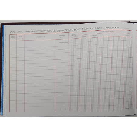 LLIBRE COMPTABILITAT Nº 88 GASTOS BIENES INVERSION(300x210mm) FO