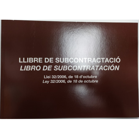 LLIBRE COMPTABILITAT Nº 89 SUBCONTRATACION CATALA FOLI AP
