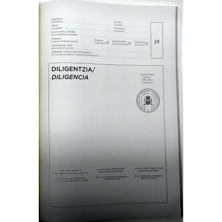 LLIBRE COMPTABILITAT Nº 98 VISITAS EUSKERA FOLI (210x295mm) 100f