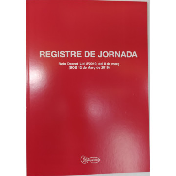 LLIBRE COMPTABILITAT REGISTRE JORNADA LABORAL CATALA FOLI210x295