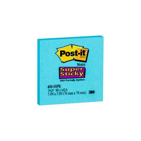 TACO NOTES ADH. 076x076 BLAU POST-IT 654 (080f) SUPER STICKY
