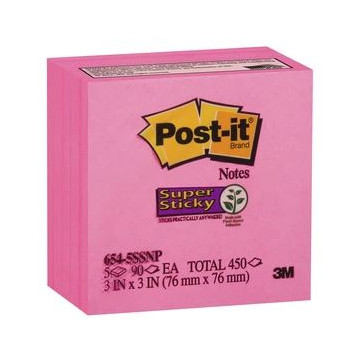 TACO NOTES ADH. 076x076 FUCSIA/ROSA POST-IT 654 (080f) S.STICKY