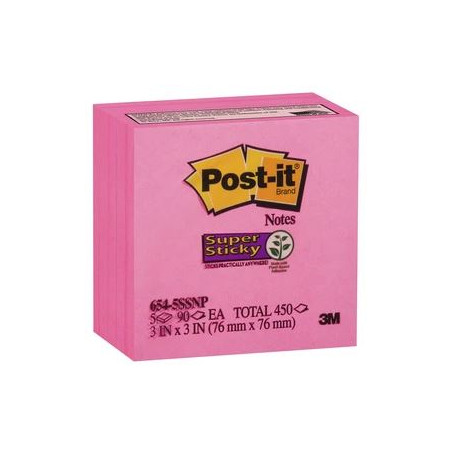 TACO NOTES ADH. 076x076 FUCSIA/ROSA POST-IT 654 (080f) S.STICKY