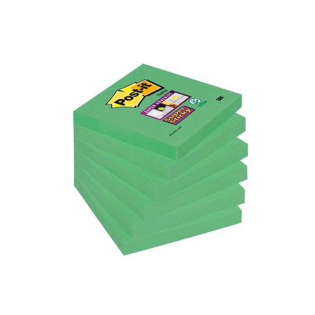 TACO NOTES ADH. 076x076 VERD POST-IT 654 (080f) SUPER STICKY