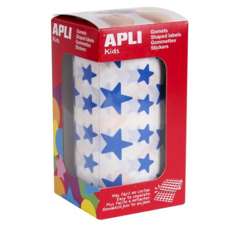 ETIQUETES ROTLLO ESTRELLES 12 i 19 mm APLI BLAU