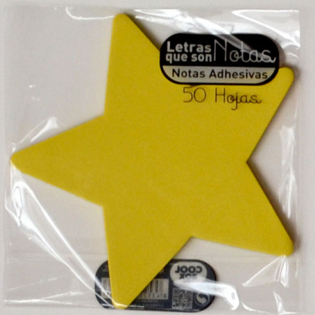 TACO NOTES ADH. FORMA ESTRELLA 100x100 TIPUS POST-IT (50f)