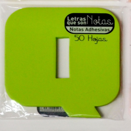 TACO NOTES ADH. LLETRA "Q" 100x100 TIPUS POST-IT (50f)