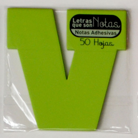TACO NOTES ADH. LLETRA "V" 100x100 TIPUS POST-IT (50f)