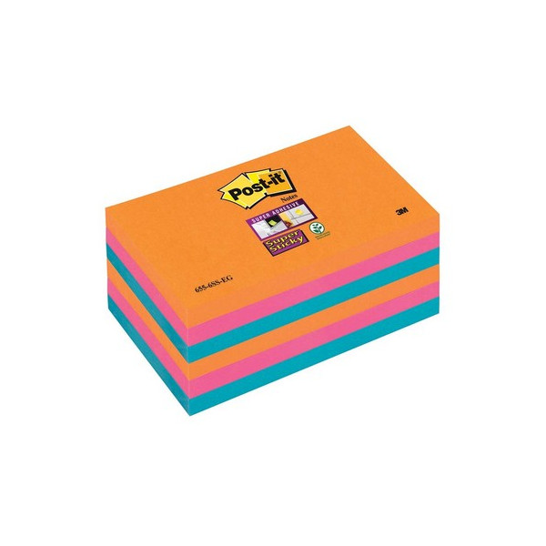 Notas adhesivas Super Sticky 76x127 colores eléctricos pack de Notas adhesivas Super Sticky 76x127 colores eléctricos pack de