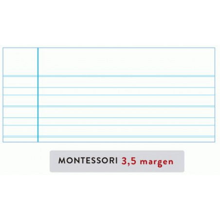 REC. FULLS DIN-A4 MONTESSORI 3,5mm MARGE 500f. 4 TALADROS
