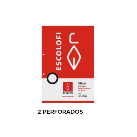 REC. FULLS DIN-A4 PAUTA 3,5mm MARGE 500f. 2 TALADROS