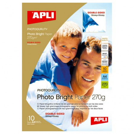 PAPER INK A4 FOTO BRILLO DOBLE CARA 270 gr. (10u)