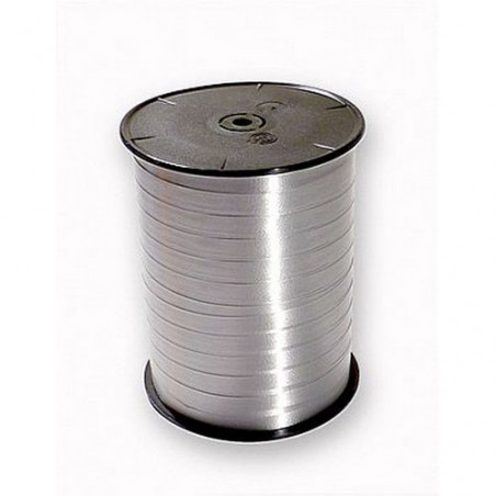 Cinta Regalo Bobina lisa 500mx7mm. plateado