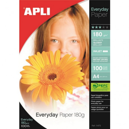 PAPER INK A4 GLOSSY 180 gr. (100u) EVERY DAY