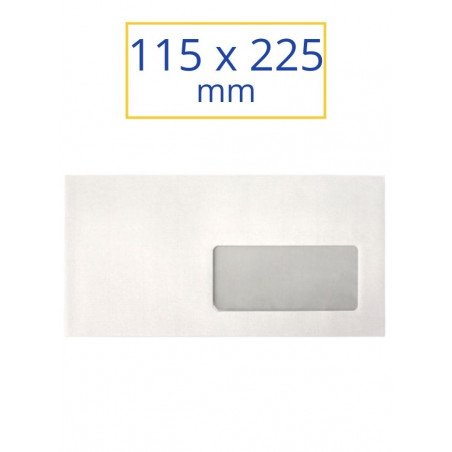 SOBRE BLANC ADH. I.P. 115x225 AMER. F.D. (100u)