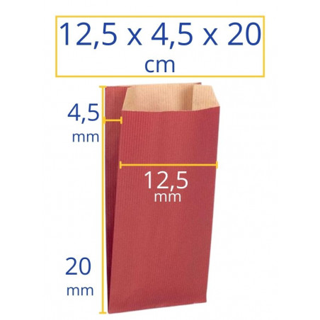 Sobres kraft 12,5x4,5x20cm rojo 250u Apli