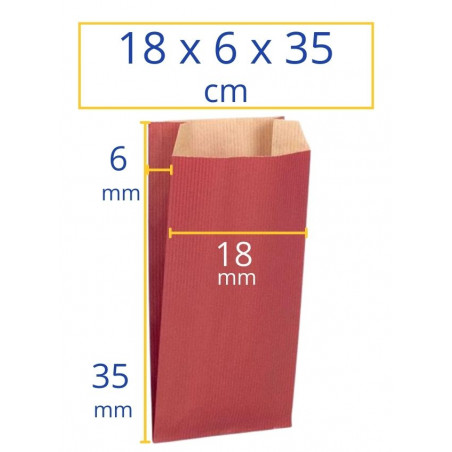 Sobres kraft 18x6x35cm rojo 250u Apli