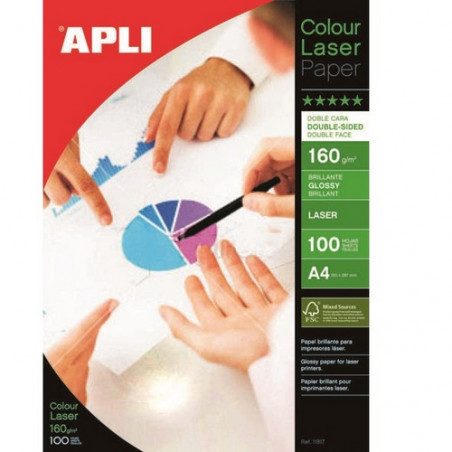 PAPER LASER A4 GLOSSY 160 gr. (100u)