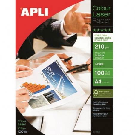 PAPER LASER A4 GLOSSY 210 gr. (100u)