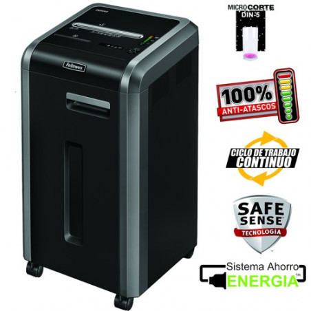 Destructora microcorte de 2x12mm 225Mi Fellowes