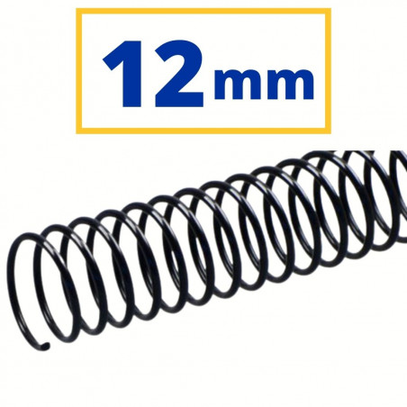CANUTO ESPIRAL PLASTIC (6:35 12mm) NEGRE (24u)