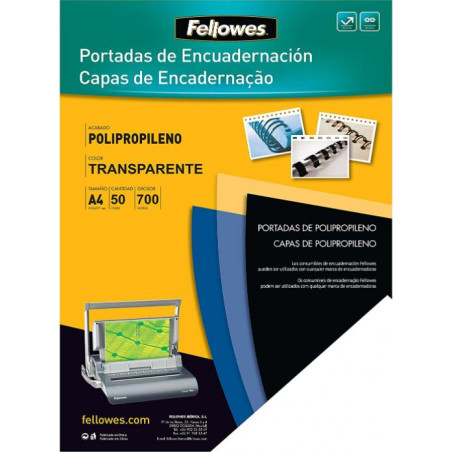 TAPA ENCUAD. A4 PP 700 mc TRANSPARENT GLASSY
