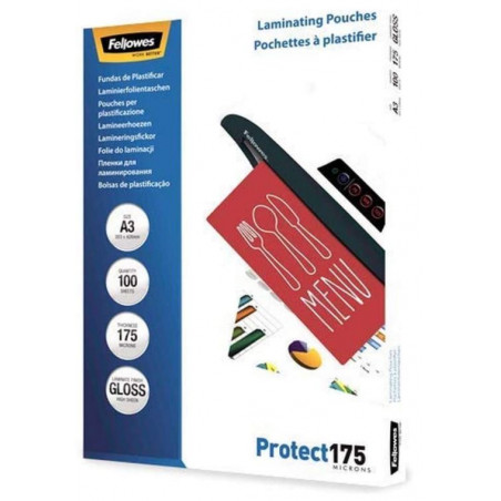 Funda Plastificar A3 175 micras Brillo 100 Fellowes