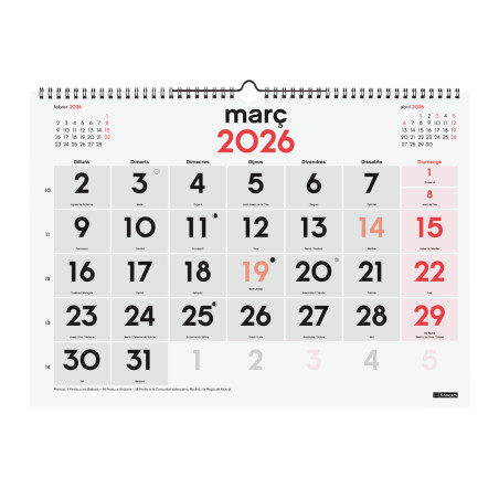CALENDARI PARED ESP. M/V 430x310 CAT FINOCAM