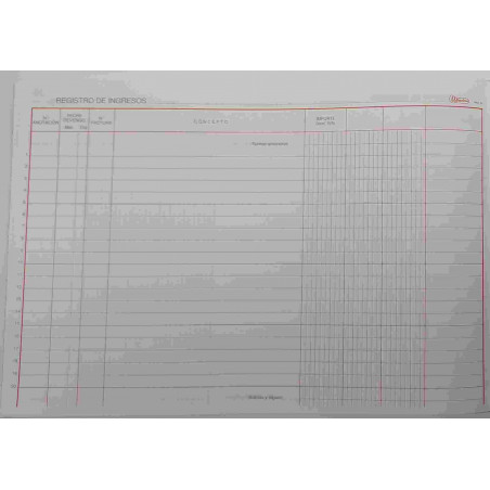 CARTONE COMPTABILITAT Nº 92 REGISTRO DE INGRESOS FOLI AP (300x20