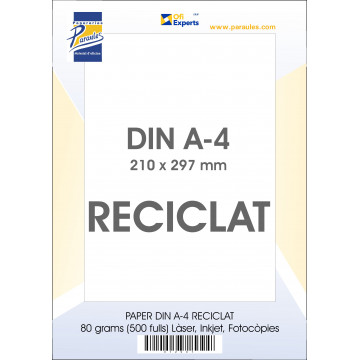 REC. FULLS DIN-A4 RECICLAT LLIS (100f) 80 grms.