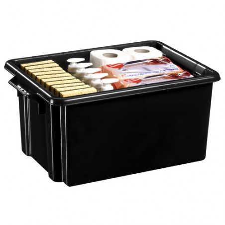 Caja multiuso 32l apilable plástico reciclado negr