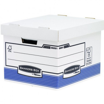 Contenedor archivo Automontable A4 Bankers Box blanco azul Fellowes