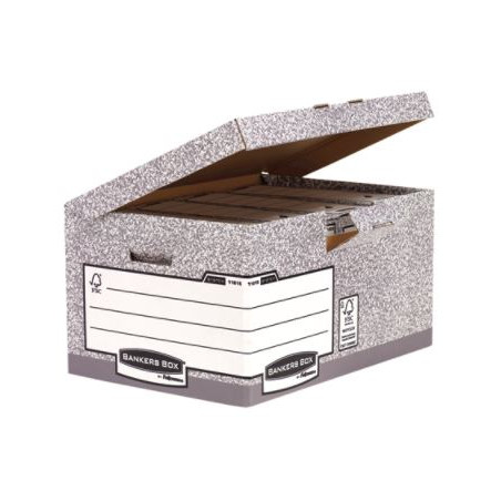 Maxi contenedor de archivos con tapa fija gris Fel