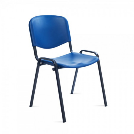 Silla confidente respaldo plástico azul / asiento plástico azul