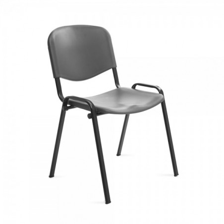 Silla confidente respaldo plástico gris / asiento plástico gris