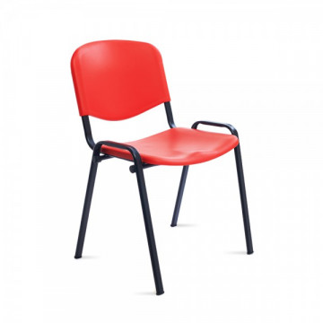 Silla confidente respaldo plástico rojo / asiento plástico rojo