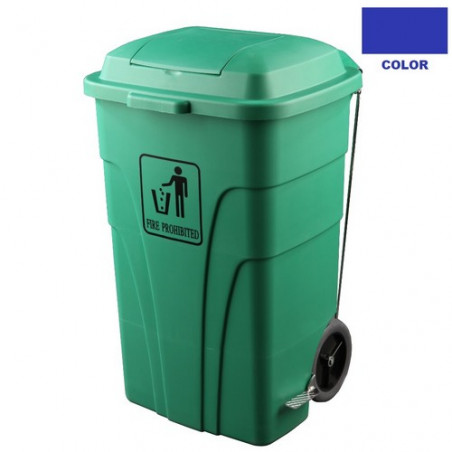 Contenedor de 120 litros para basuras,con pedal azul