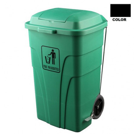 Contenedor de 120 litros para basuras,con pedal negro