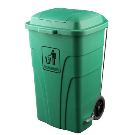 Contenedor de 120 litros para basuras,con pedal verde