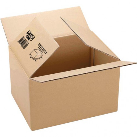 Caja embalaje kraft marrón 217x172x110mm. canal 3m