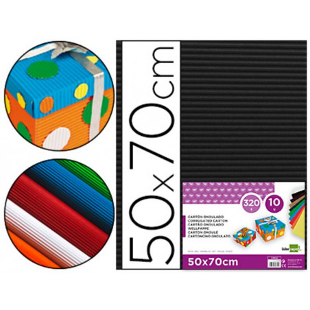 CARTRO ONDULAT NEGRE 500x700mm 300g