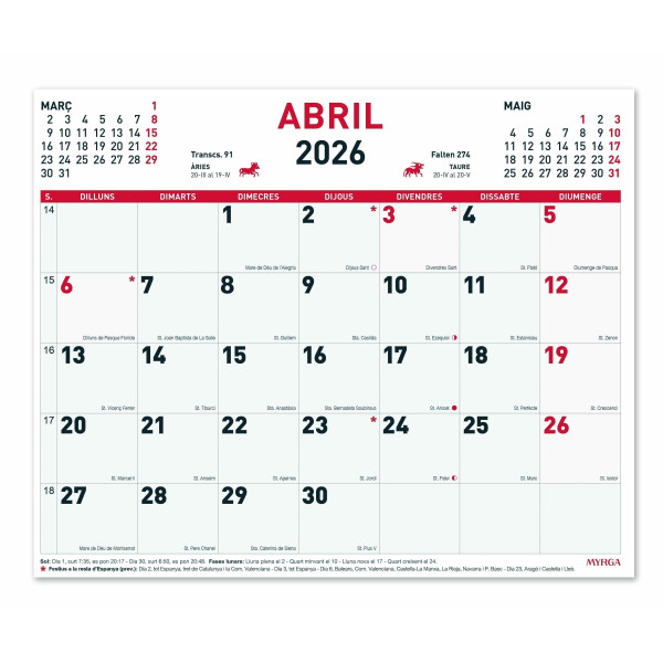 CALENDARI FALDILLA M/V 300x247 APU.CAT (MYRGA 1643) CALENDARI FALDILLA M/V 300x247 APU.CAT (MYRGA 1643)