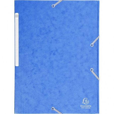 Carpeta gomas A4 3 solapas cartón azul Maxi Capaci