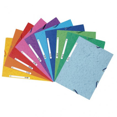 Carpeta gomas A4 3 solapas cartón colores surtidos 10 un. Future