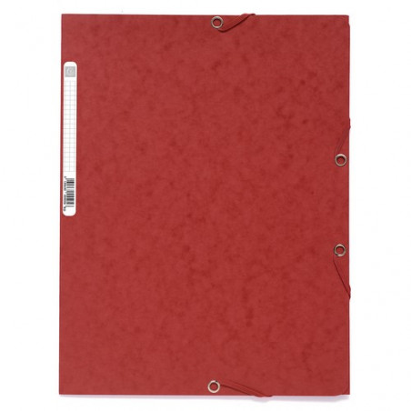 Carpeta gomas A4 3 solapas cartón rojo Future Nature Exacompta