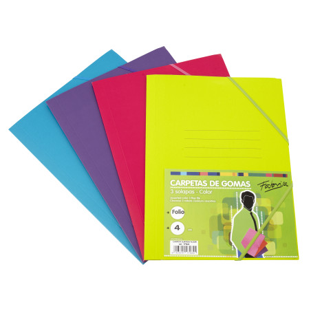 Carpeta gomas A4 con gomas y 3 solapas 600grs. Anís IDERAMA  Exa