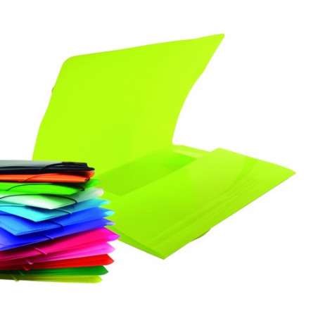Carpeta Gomas A4+ 3 Solapas  PP Color Line Office Box