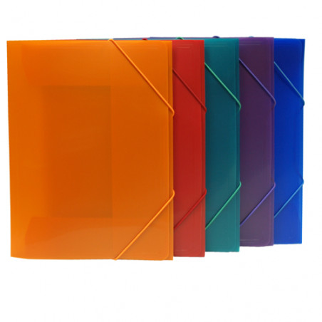Carpeta gomas A4+ solapas 315x250 mm. PP colores s