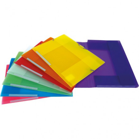 Carpeta gomas folio 3 solapas PP violeta Colorgraf